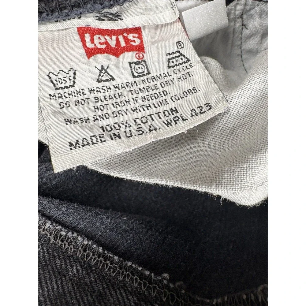 Vintage Levi's 501 Jeans Mens 30x36 (FITS 28x34) Black Button Fly USA Made 90s